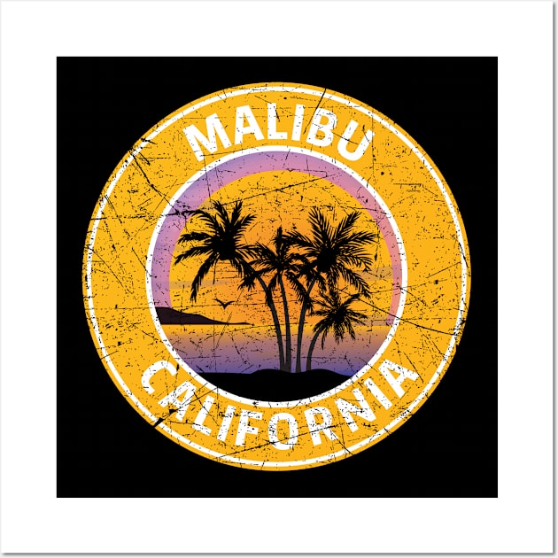 Vintage Malibu California Retro 80s Travel Wall Art by kalponik